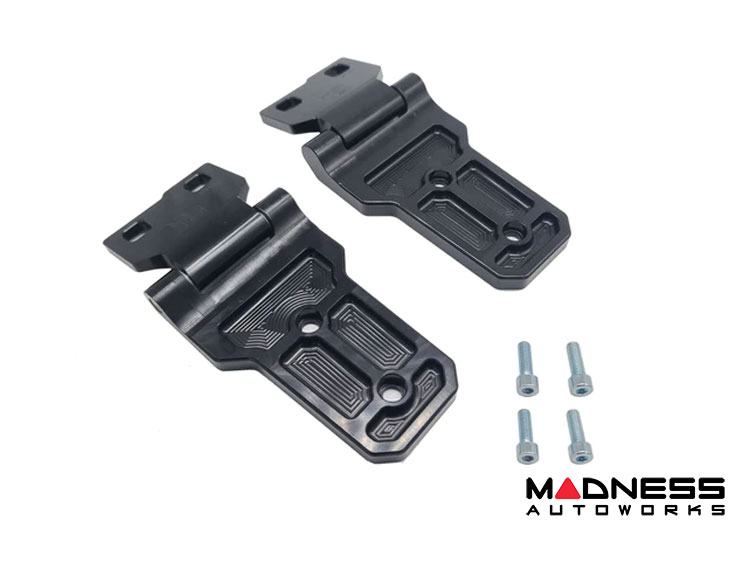 Jeep Wrangler JL Billet Hood Hinges - Aluminum - Black